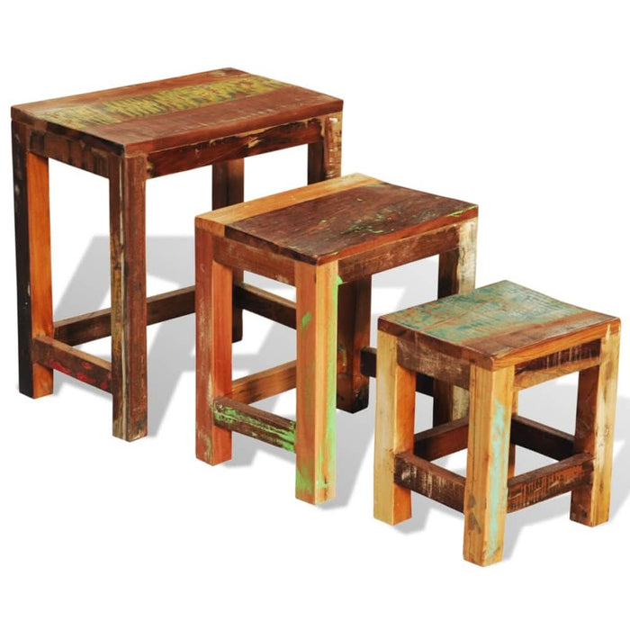 Set mese suprapuse, 3 piese, vintage, lemn reciclat - WALTI WALTI