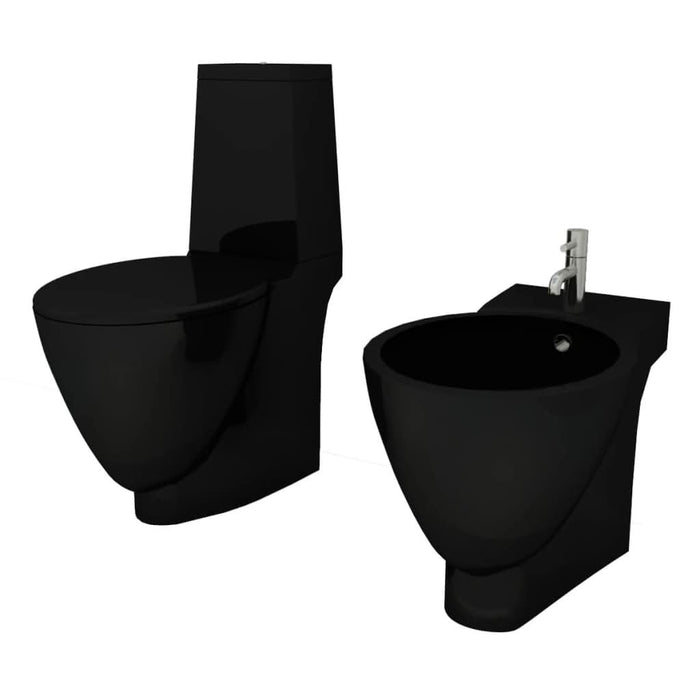 Set Toaletă și Bideu Ceramică Negru - WALTI WALTI