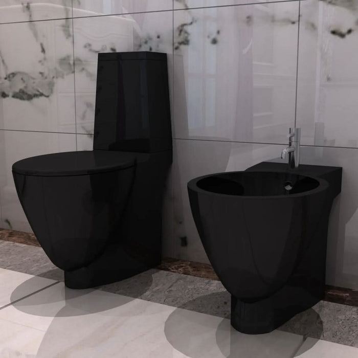 Set Toaletă și Bideu Ceramică Negru - WALTI WALTI