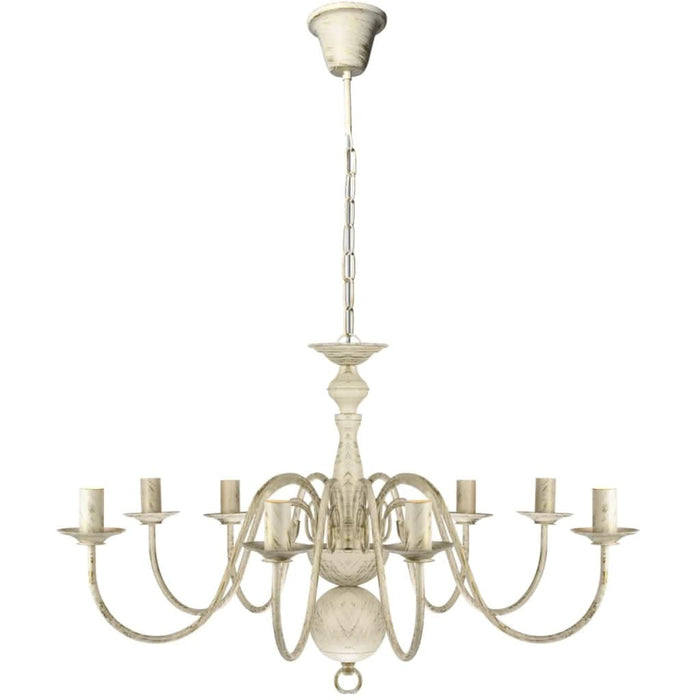 Candelabru alb de metal în stil antic 8 x becuri E14 - WALTI WALTI