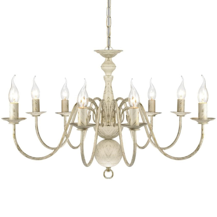 Candelabru alb de metal în stil antic 8 x becuri E14 - WALTI WALTI