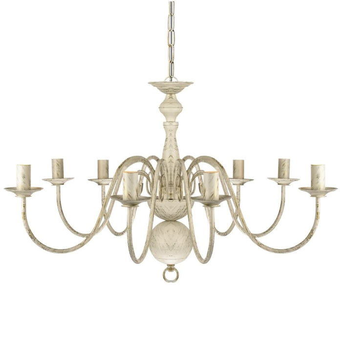 Candelabru alb de metal în stil antic 8 x becuri E14 - WALTI WALTI