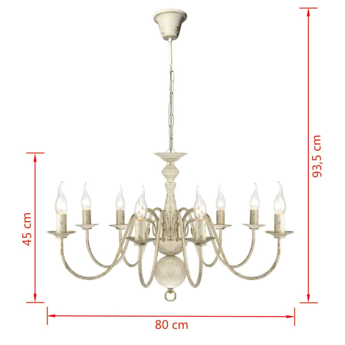 Candelabru alb de metal în stil antic 8 x becuri E14 - WALTI WALTI