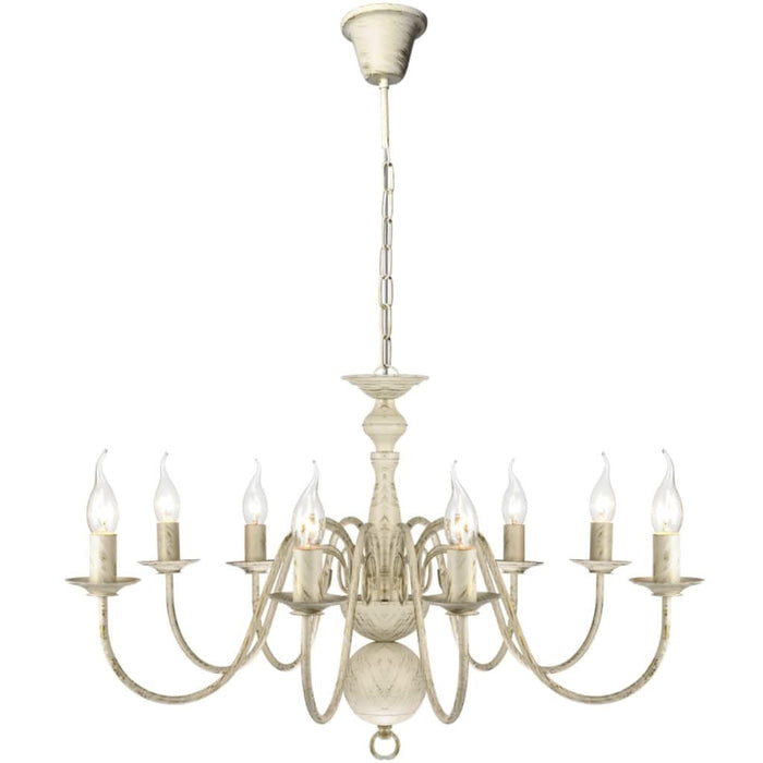 Candelabru alb de metal în stil antic 8 x becuri E14 - WALTI WALTI