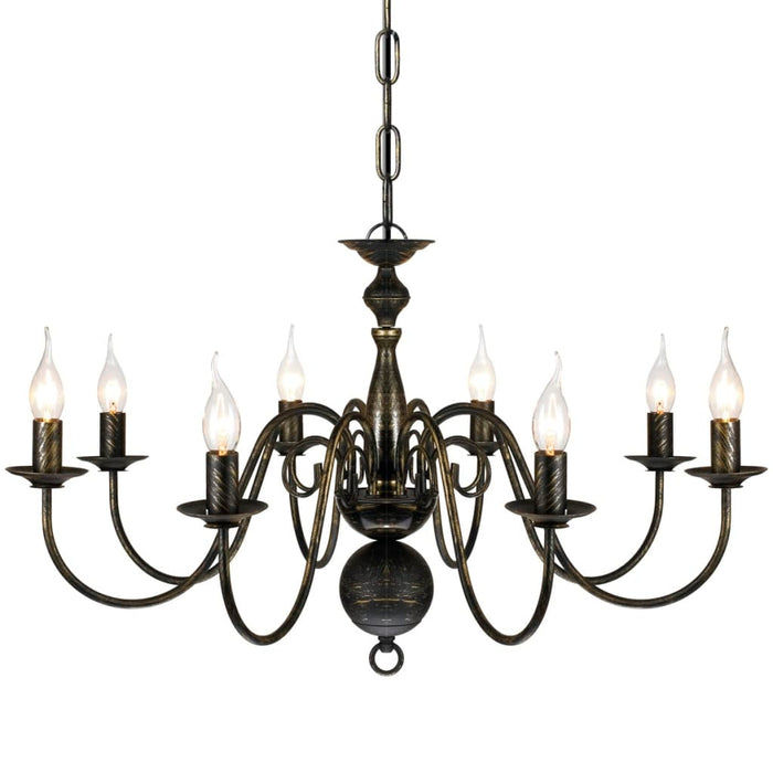 Candelabru alb de metal în stil antichizat, 8 x becuri E14 - WALTI WALTI