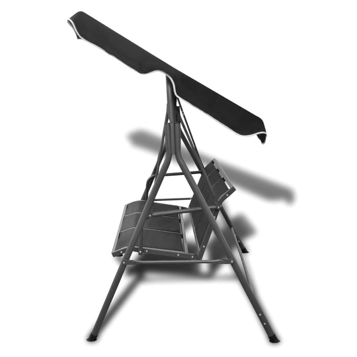 Balansoar de grădină cu copertină, negru - WALTI WALTI