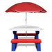 Masă de picnic pentru copii cu bănci & umbrelă, multicolor - WALTI WALTI