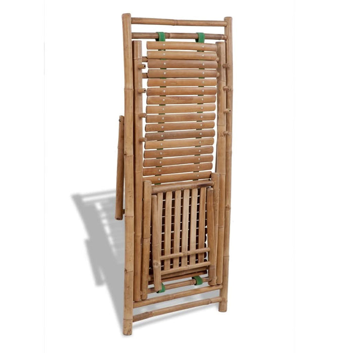 Scaun pliabil de exterior, cu taburet, bambus - WALTI WALTI