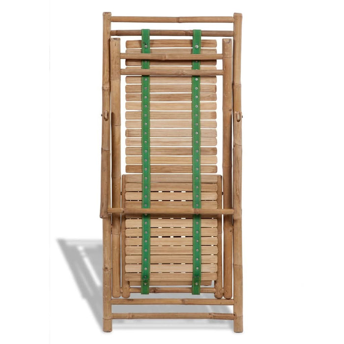 Scaun pliabil de exterior, cu taburet, bambus - WALTI WALTI