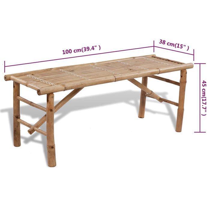 Masă pentru bere cu 2 bănci, 100 cm, bambus - WALTI WALTI