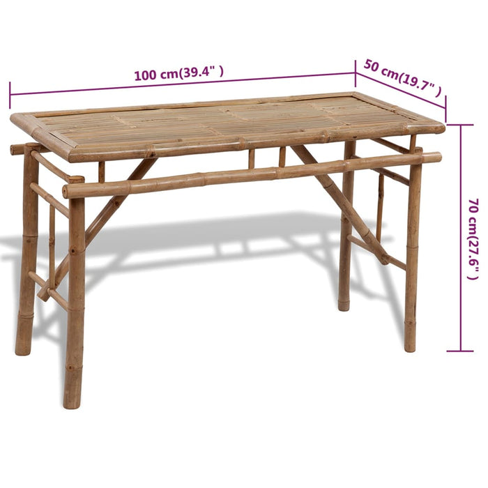 Masă pentru bere cu 2 bănci, 100 cm, bambus - WALTI WALTI