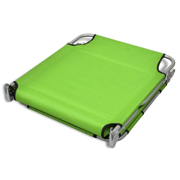 Șezlong verde măr pliabil pentru plajă, cu tetieră și spătar reglabil - WALTI WALTI