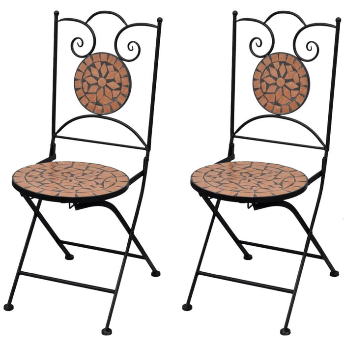 Scaune bistro pliante, 2 buc., cărămiziu, ceramică - WALTI WALTI