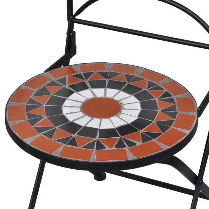 Scaune bistro pliante, 2 buc., cărămiziu și alb, ceramică - WALTI WALTI