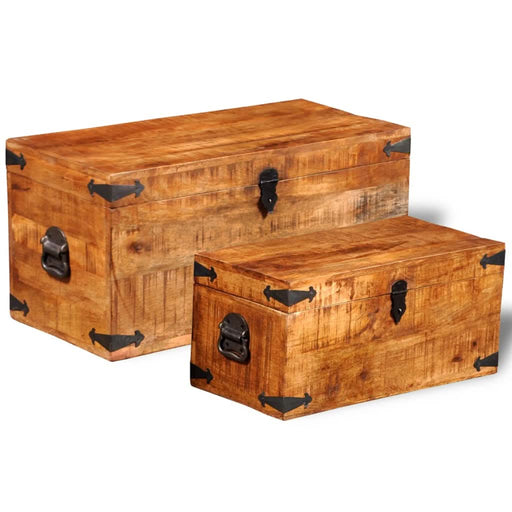 Set cufere de depozitare, 2 piese, lemn mango nefinisat - WALTI WALTI