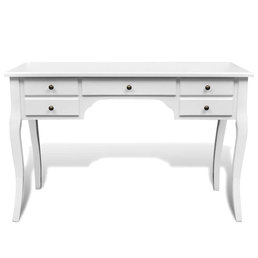 Birou în stil franțuzesc din lemn cu picioare curbate și 5 sertare - WALTI WALTI