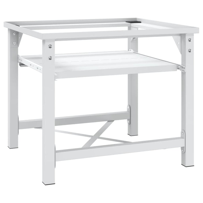 Suport mașină de spălat cu raft retractabil, alb - WALTI WALTI