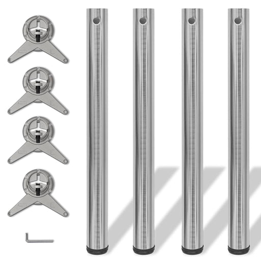 242136 4 Height Adjustable Table Legs Brushed Nickel 710 mm - WALTI WALTI