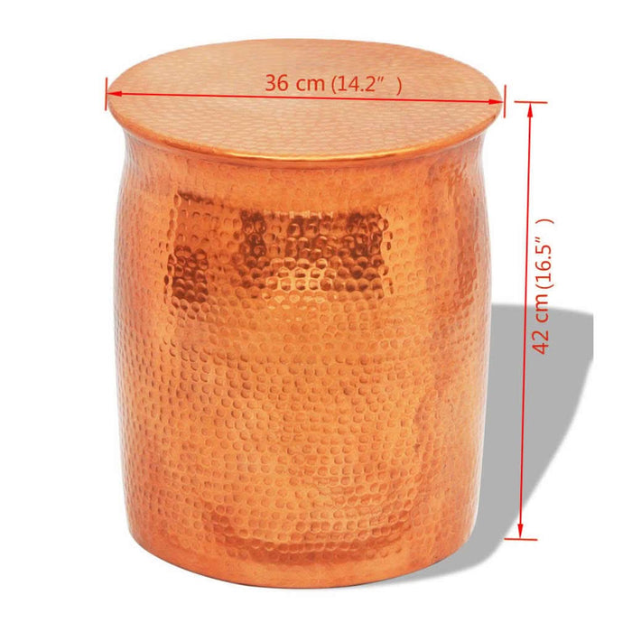 Scaun/masă laterală, aluminiu bătut la ciocan, cupru/alamă - WALTI WALTI