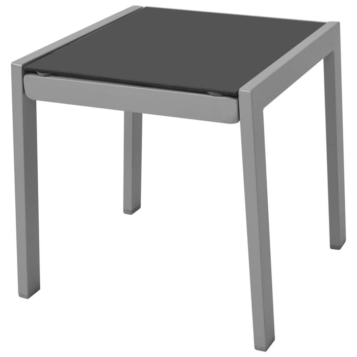 Șezlonguri de plajă cu masă, negru, aluminiu - WALTI WALTI