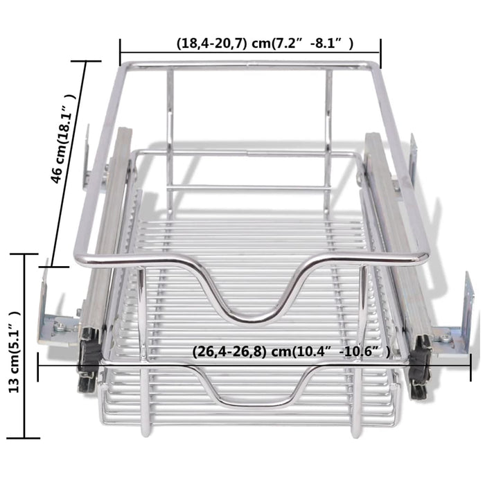 Coș din sârmă retractabil, 2 buc., argintiu, 300 mm - WALTI WALTI