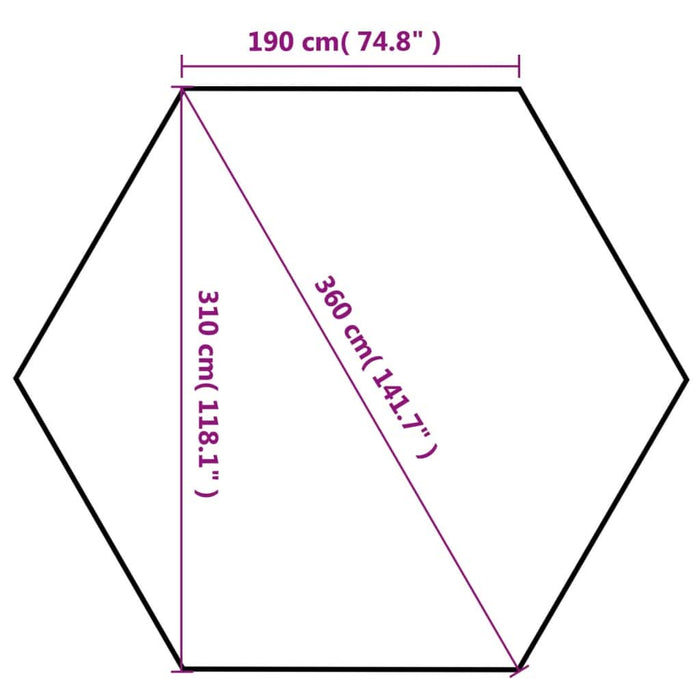 Marchiză pliabilă hexagonală, 6 pereți, alb crem, 3,6 x 3,1 m - WALTI WALTI