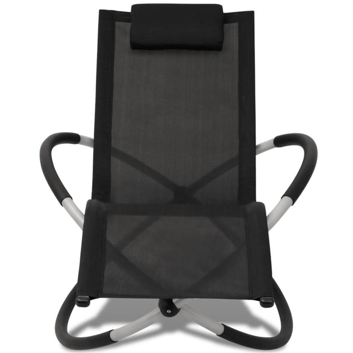 Șezlong de plajă geometric, negru și gri, oțel - WALTI WALTI
