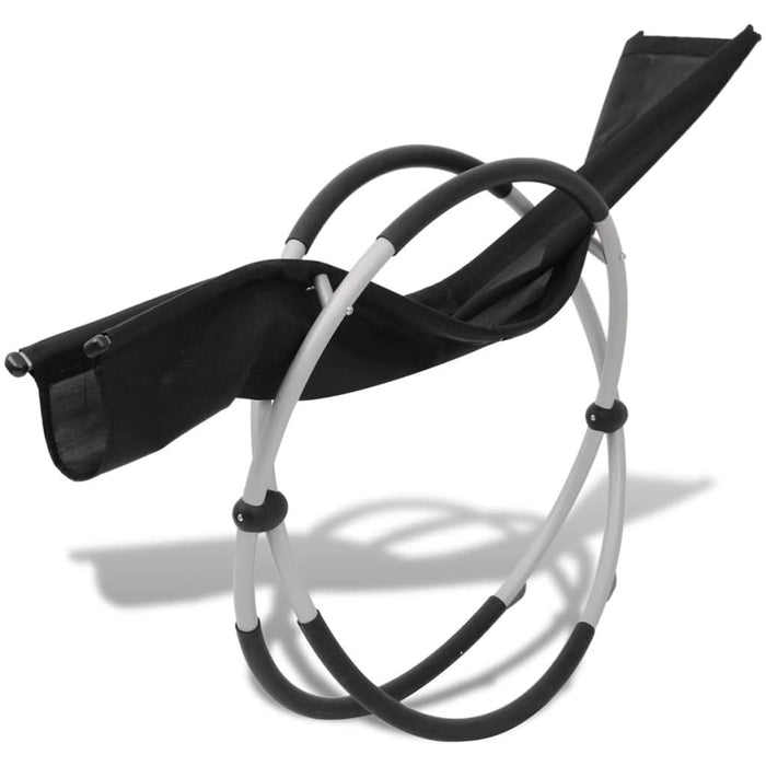 Șezlong de plajă geometric, negru și gri, oțel - WALTI WALTI