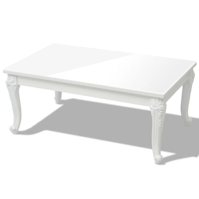Măsuță de cafea din fibră de sticlă lucioasă 100x60x42 cm albă - WALTI WALTI