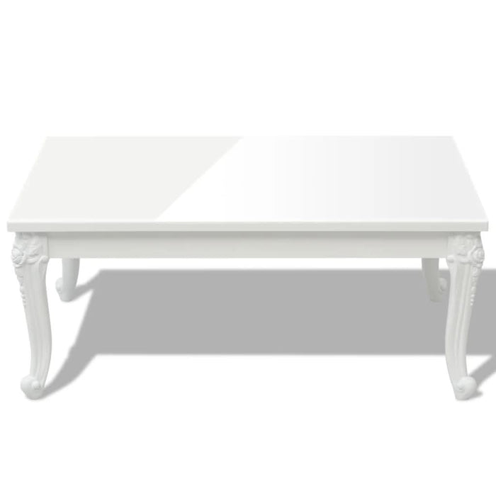 Măsuță de cafea din fibră de sticlă lucioasă 100x60x42 cm albă - WALTI WALTI