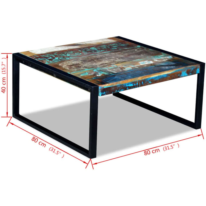 Măsuță de cafea, 80 x 80 x 40 cm, lemn masiv reciclat - WALTI WALTI