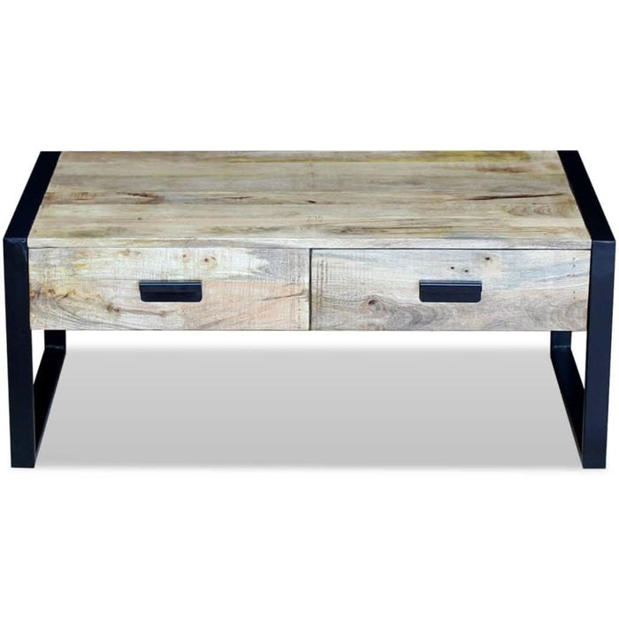 Masă cafea cu 2 sertare din lemn solid de mango, 100x60x40 cm - WALTI WALTI