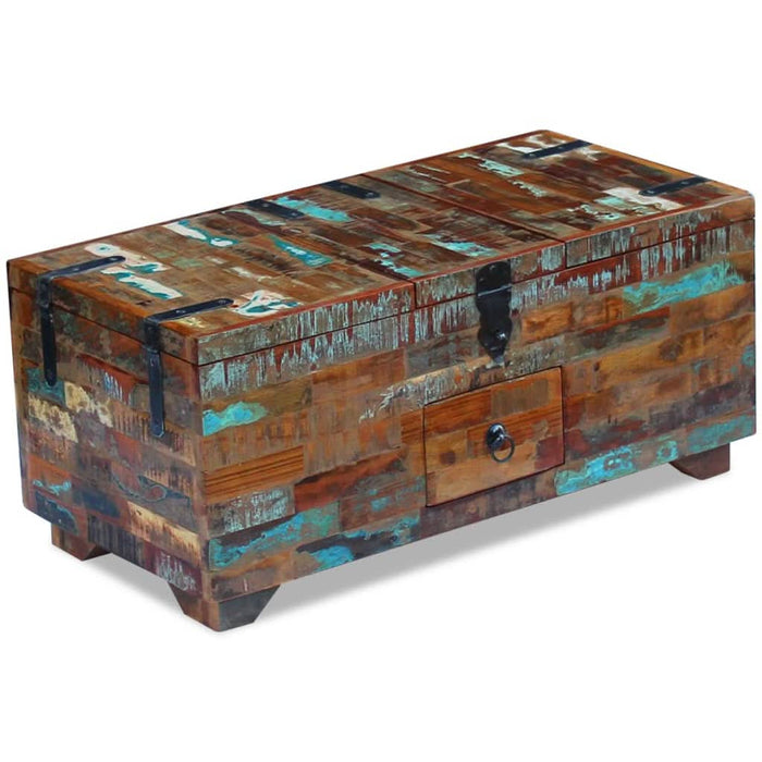 Măsuță de cafea tip cufăr, 80 x 40 x 35 cm, lemn solid reciclat - WALTI WALTI