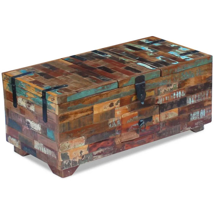 Măsuță de cafea tip cufăr, 80 x 40 x 35 cm, lemn solid reciclat - WALTI WALTI