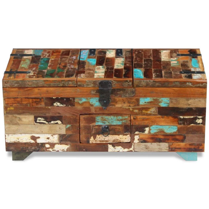 Măsuță de cafea tip cufăr, 80 x 40 x 35 cm, lemn solid reciclat - WALTI WALTI