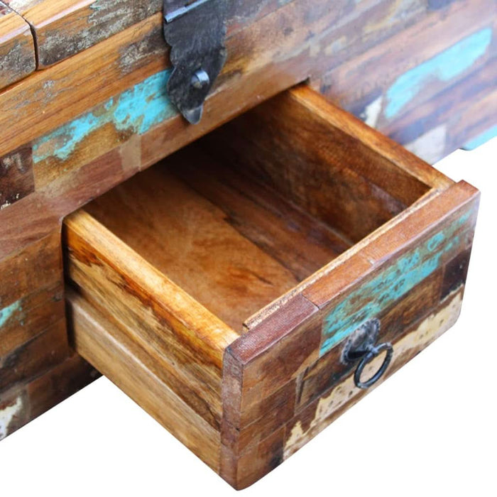 Măsuță de cafea tip cufăr, 80 x 40 x 35 cm, lemn solid reciclat - WALTI WALTI