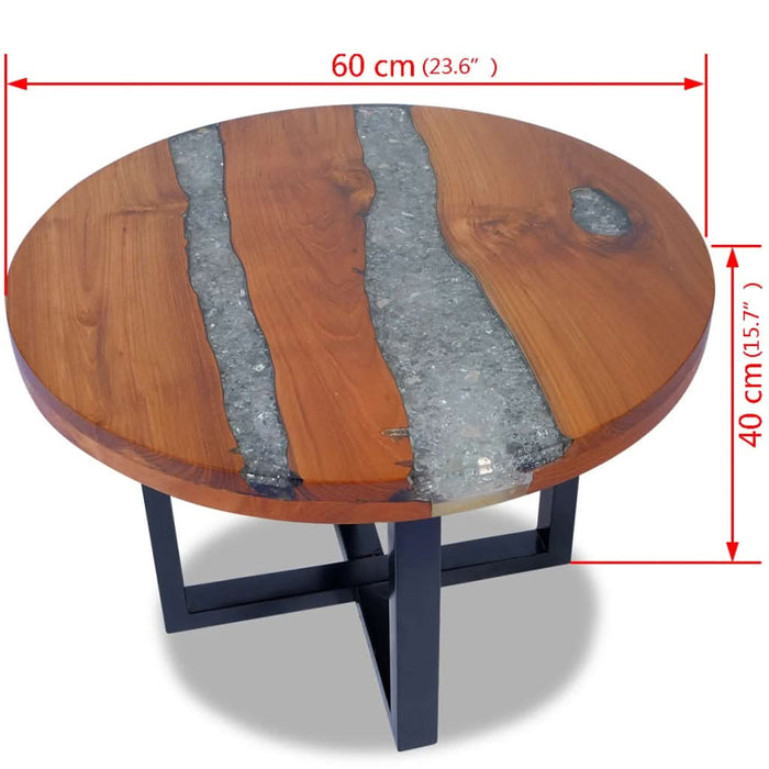 Măsuță de cafea, 60 cm, lemn de tec și rășină - WALTI WALTI