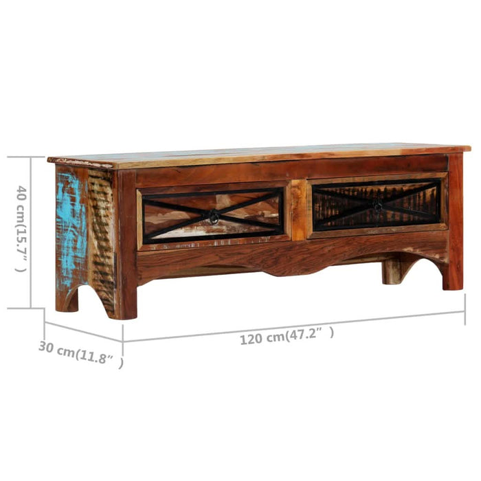Comodă TV, 120 x 30 x 40 cm, lemn masiv reciclat - WALTI WALTI