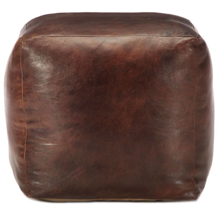 Taburet maro închis 40x40x40 cm piele naturală de capră - WALTI WALTI