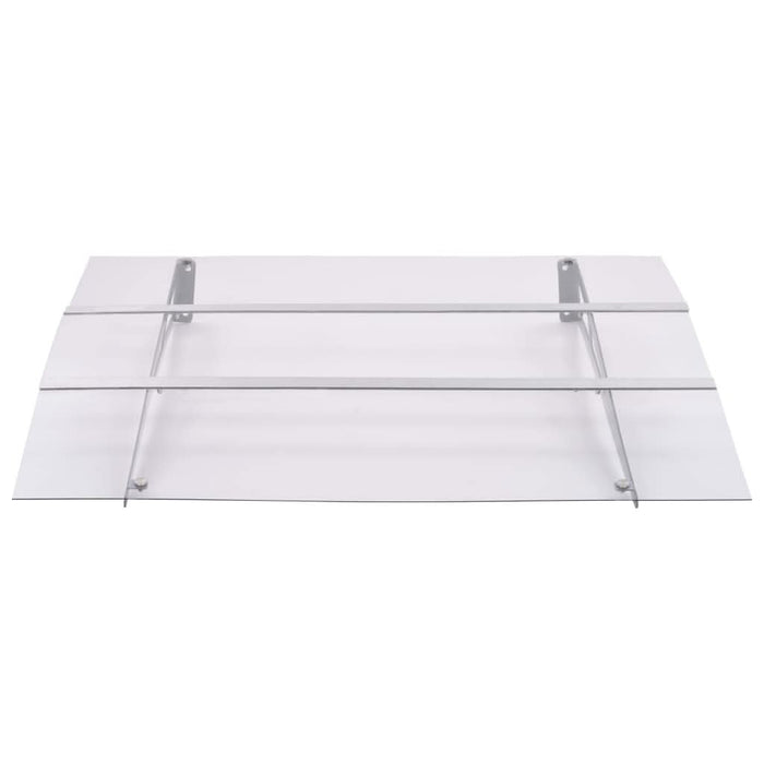 Copertină de ușă argintiu și transparent 120x90 cm policarbonat - WALTI WALTI