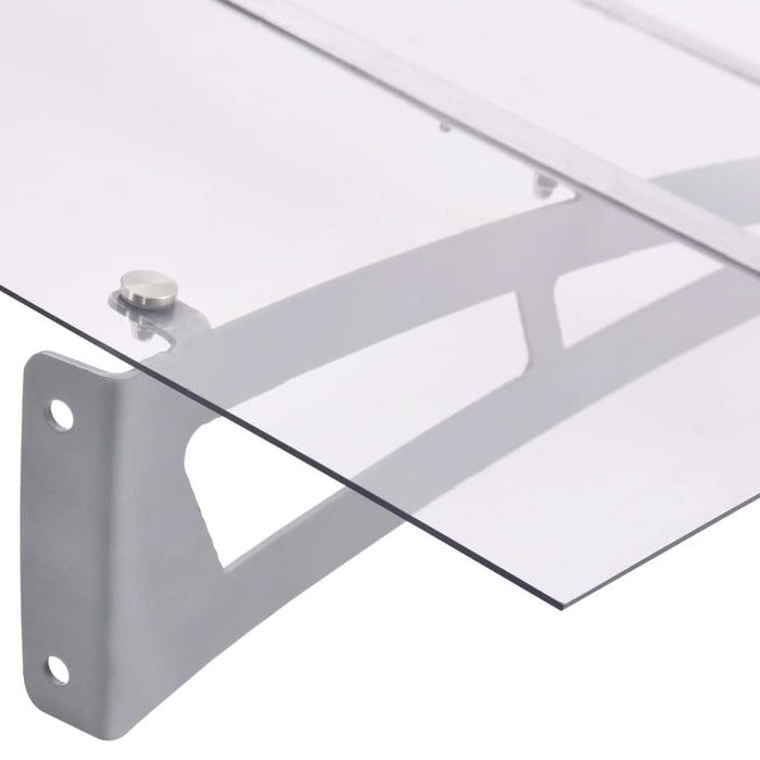 Copertină de ușă argintiu și transparent 120x90 cm policarbonat - WALTI WALTI