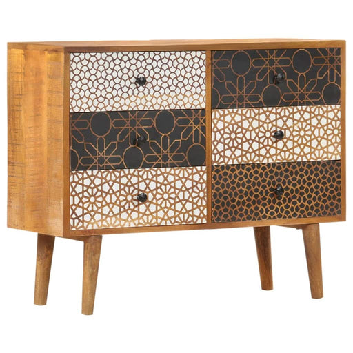 Servantă cu model imprimat, 90x30x70 cm, lemn masiv de mango - WALTI WALTI