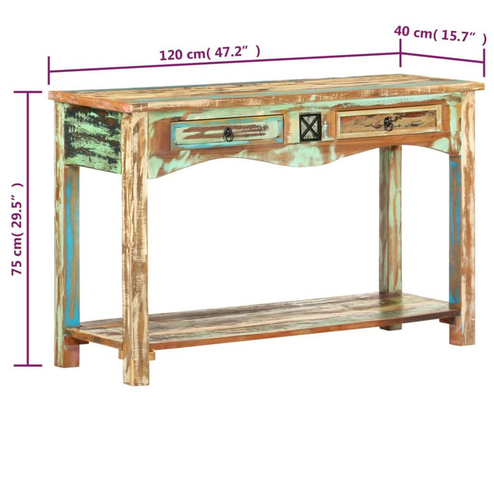 Masă consolă, 120 x 40 x 75 cm, lemn masiv reciclat - WALTI WALTI