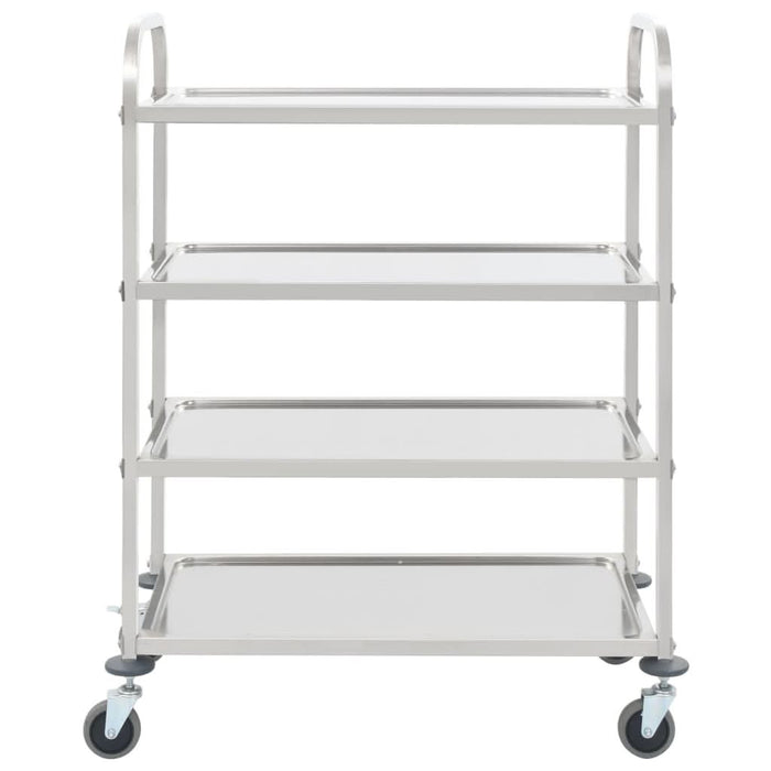 Cărucior de bucătărie 4 niveluri 107x55x125 cm oțel inoxidabil - WALTI WALTI
