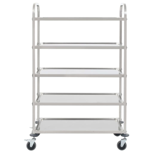 Cărucior de bucătărie 5 niveluri 107x55x147 cm oțel inoxidabil - WALTI WALTI
