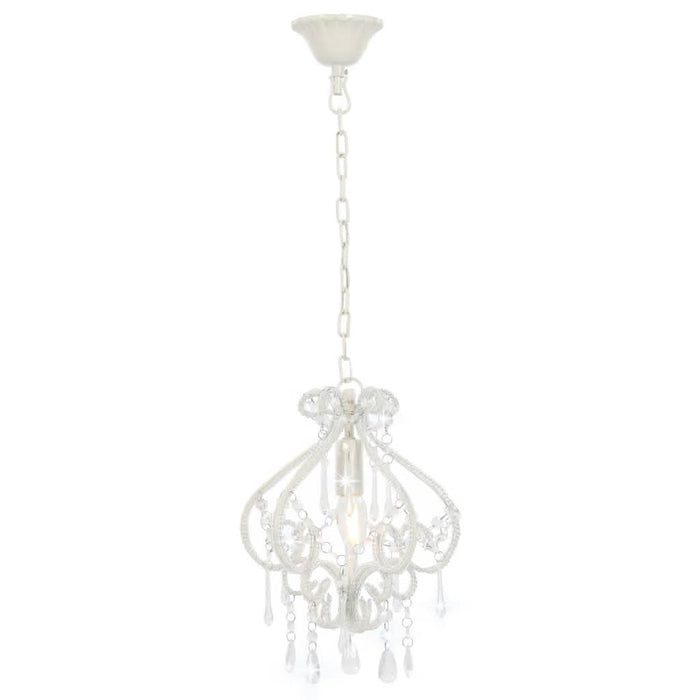 Candelabru cu mărgele, alb, rotund, E14 - WALTI WALTI