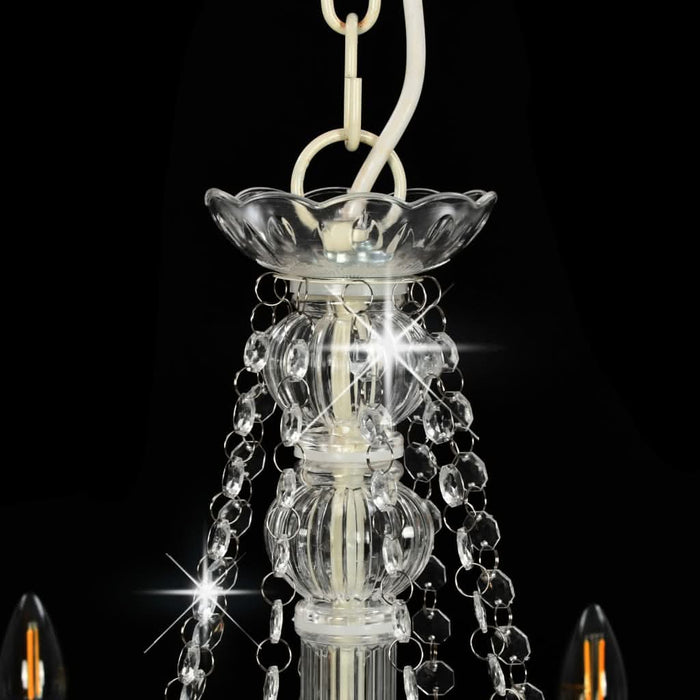 Candelabru cu mărgele, alb, 8 becuri E14 - WALTI WALTI