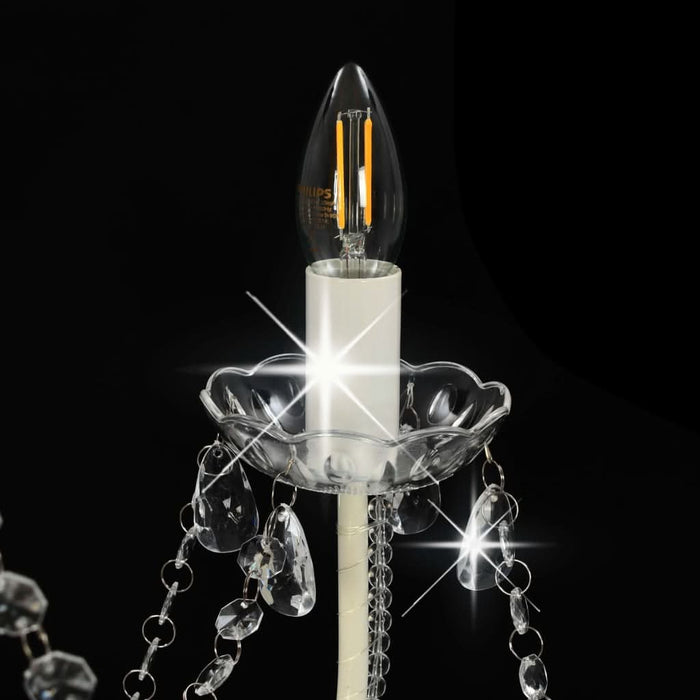 Candelabru cu mărgele, alb, 8 becuri E14 - WALTI WALTI