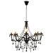 Candelabru cu mărgele, negru, 8 becuri E14 - WALTI WALTI