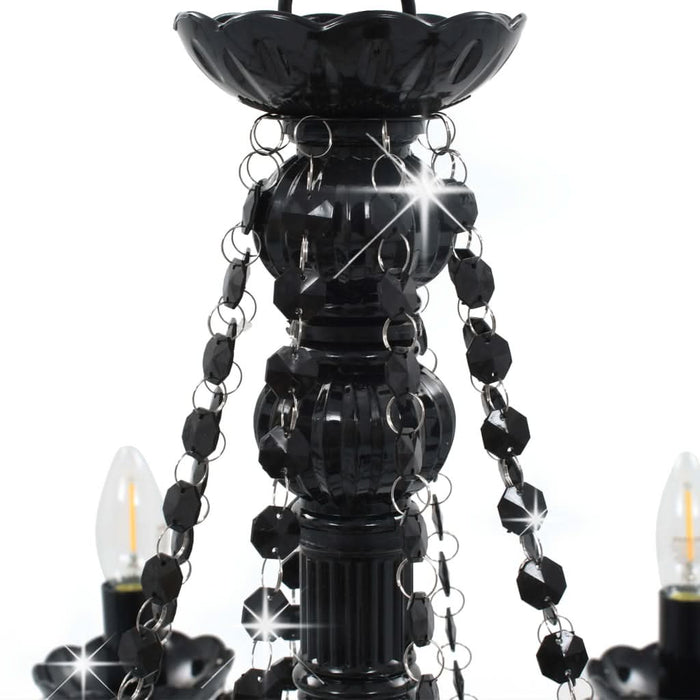 Candelabru cu mărgele, negru, 8 becuri E14 - WALTI WALTI
